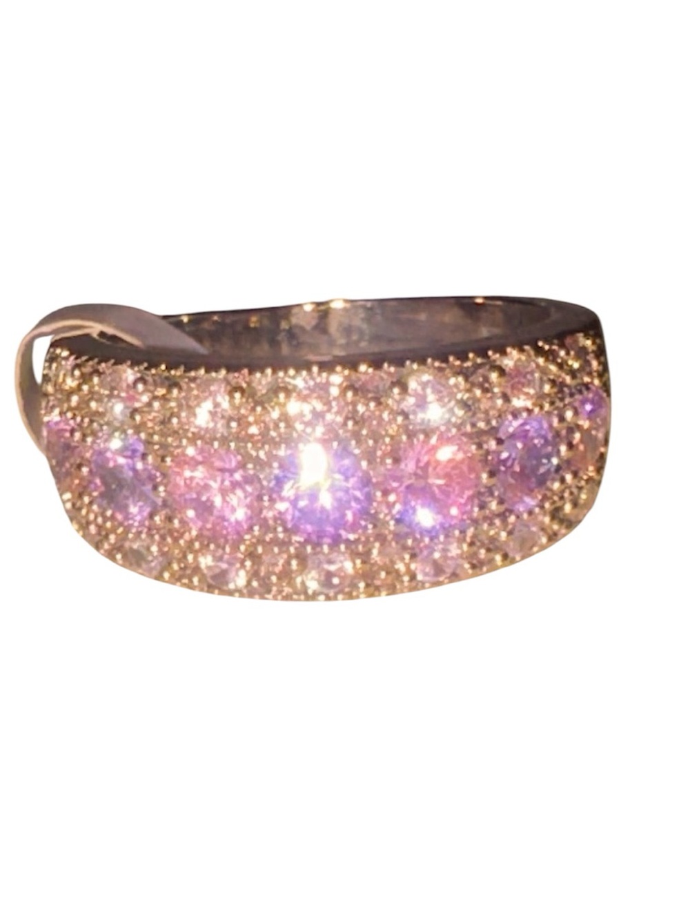 Beautiful Pink & Purple Rhinestone Ring - Picture 2 of 3